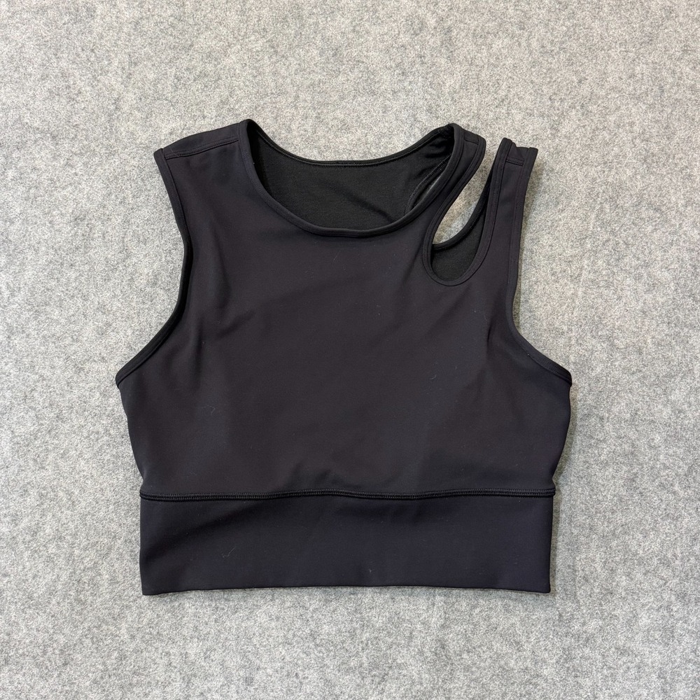 Lululemon Athletica Black Mastered Motion Cropped Tank Top Women's Size 6
